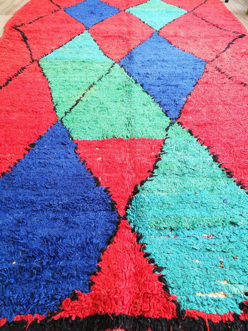tapis azilal losange rouge