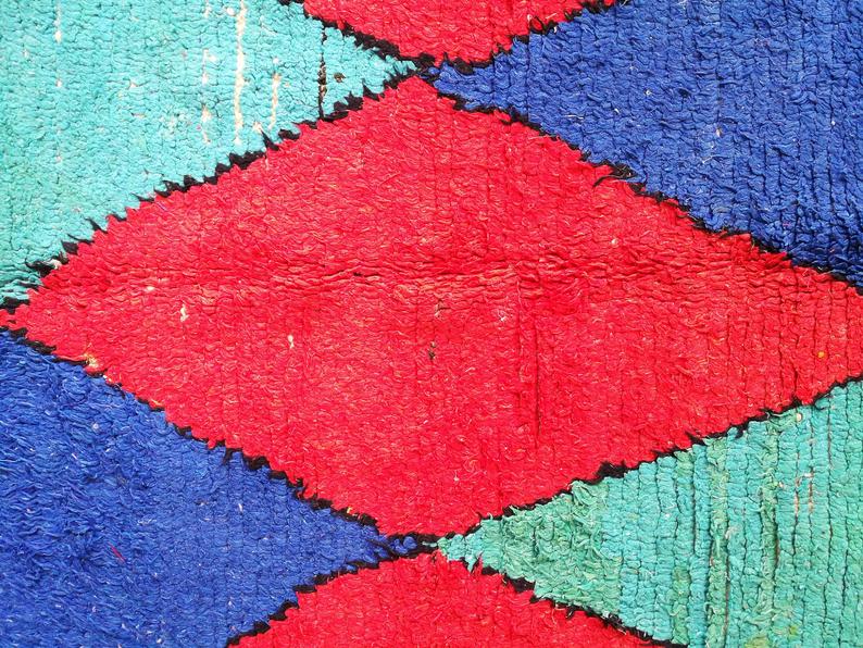 tapis azilal losange rouge