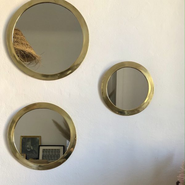 miroir rond bords épais